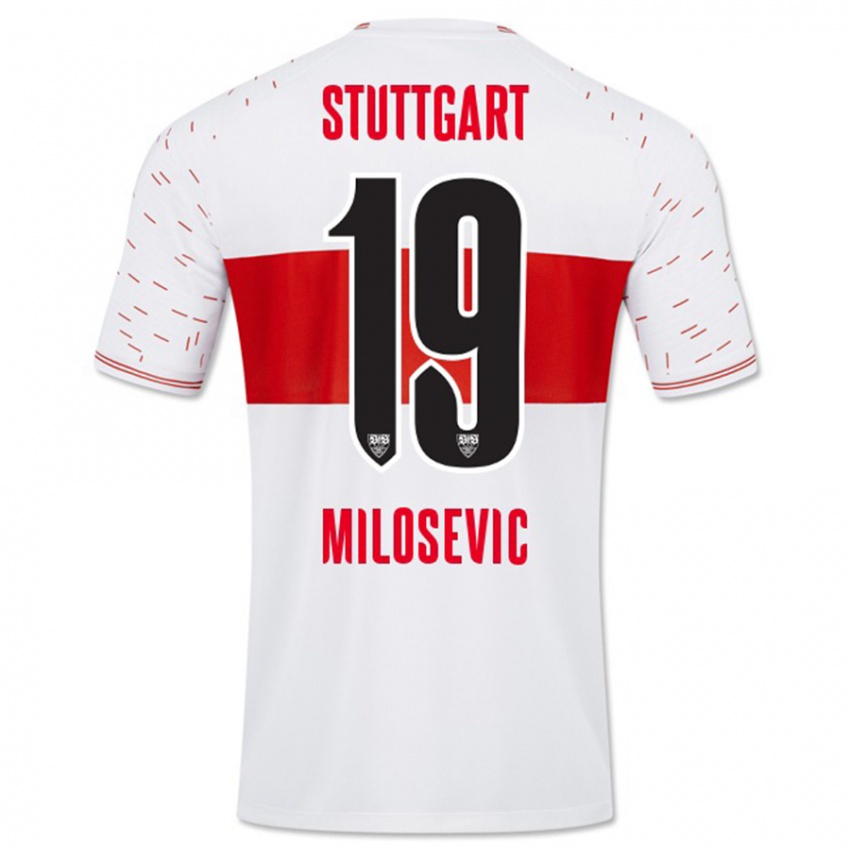 Kinder Jovan Milosevic #19 Weiß Heimtrikot Trikot 2023/24 T-Shirt