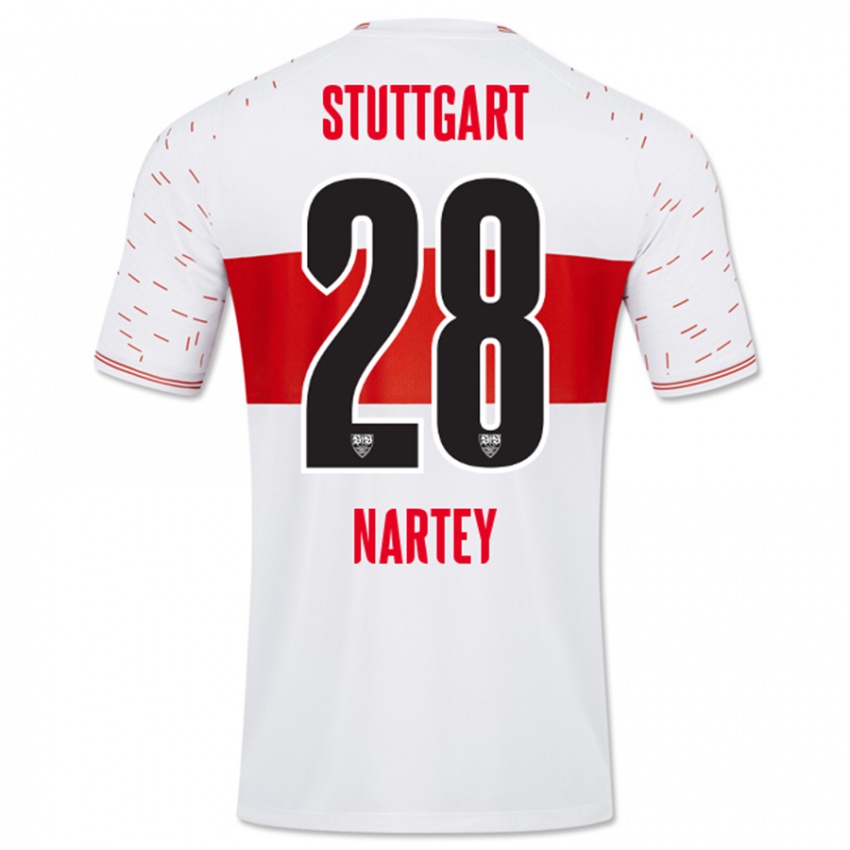 Kinder Nikolas Nartey #28 Weiß Heimtrikot Trikot 2023/24 T-Shirt