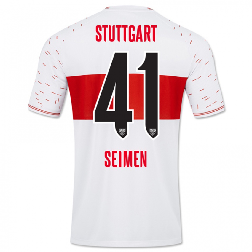 Kinder Dennis Seimen #41 Weiß Heimtrikot Trikot 2023/24 T-Shirt