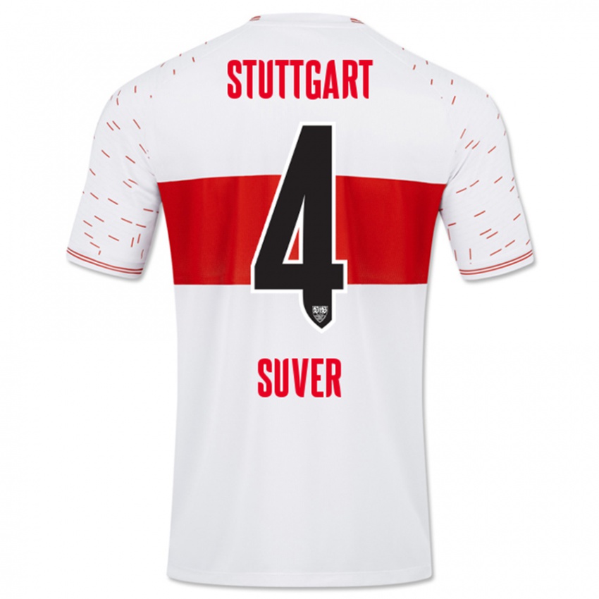 Kinder Jakov Suver #4 Weiß Heimtrikot Trikot 2023/24 T-Shirt