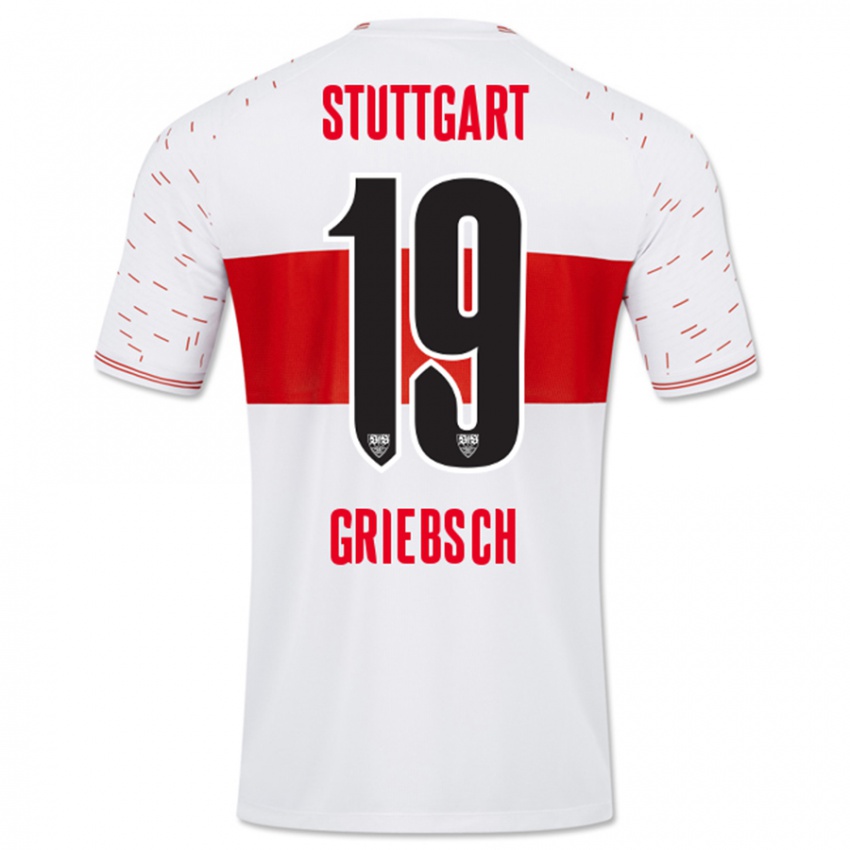 Kinder Lukas Griebsch #19 Weiß Heimtrikot Trikot 2023/24 T-Shirt