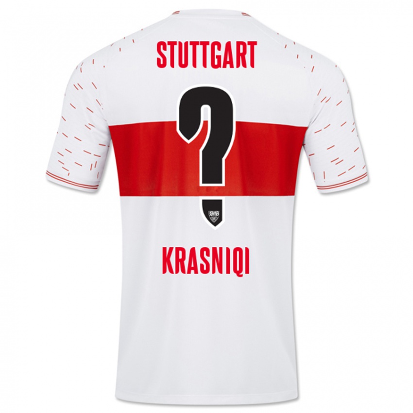 Kinder Elton Krasniqi #0 Weiß Heimtrikot Trikot 2023/24 T-Shirt