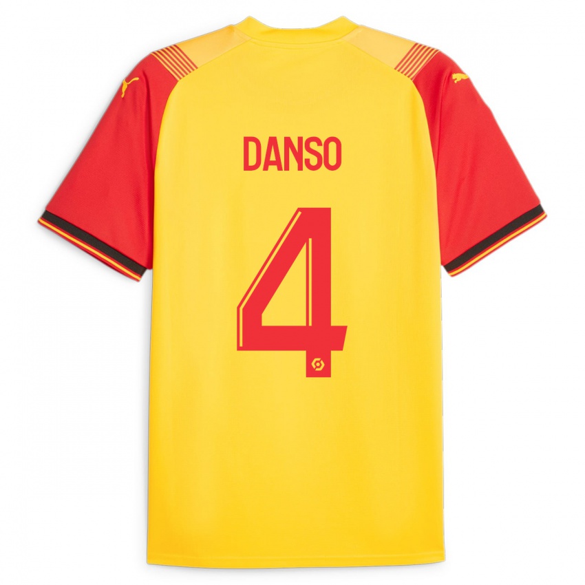 Kinder Kevin Danso #4 Gelb Heimtrikot Trikot 2023/24 T-Shirt