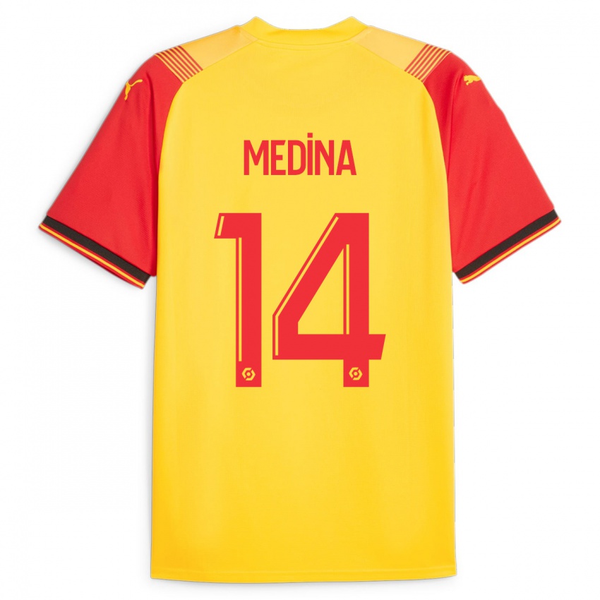 Kinder Facundo Medina #14 Gelb Heimtrikot Trikot 2023/24 T-Shirt