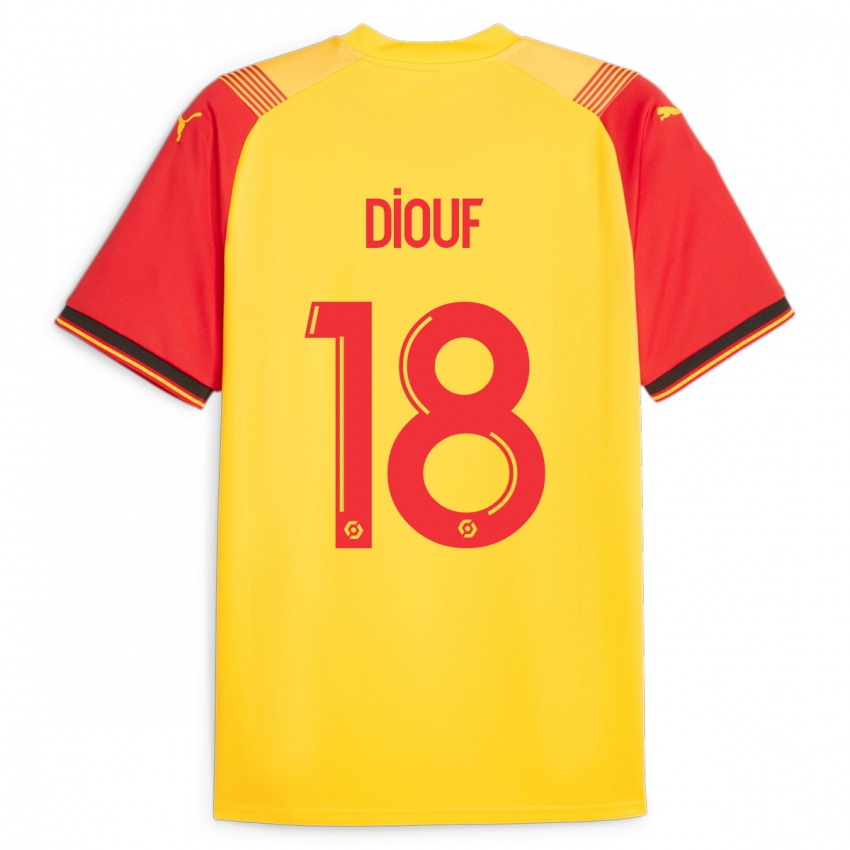 Kinder Andy Diouf #18 Gelb Heimtrikot Trikot 2023/24 T-Shirt