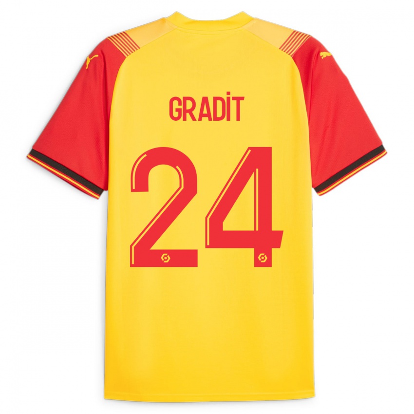 Kinder Jonathan Gradit #24 Gelb Heimtrikot Trikot 2023/24 T-Shirt