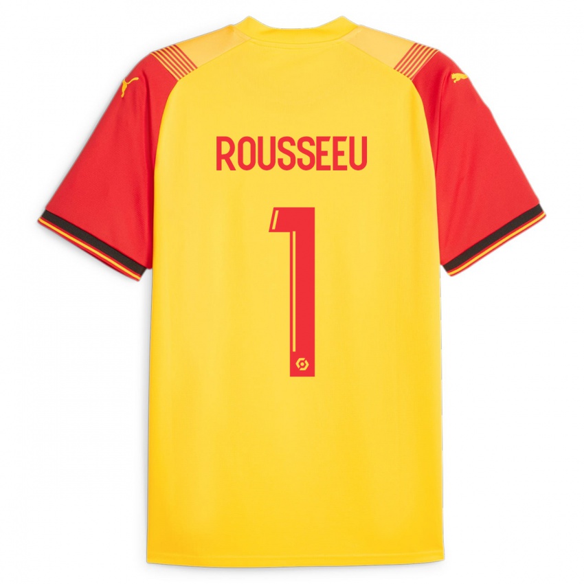 Kinder Justine Rousseeu #1 Gelb Heimtrikot Trikot 2023/24 T-Shirt