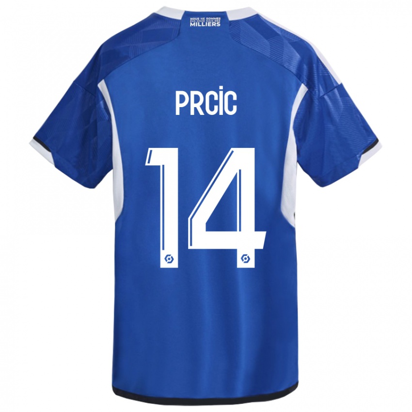 Kinder Sanjin Prcic #14 Blau Heimtrikot Trikot 2023/24 T-Shirt