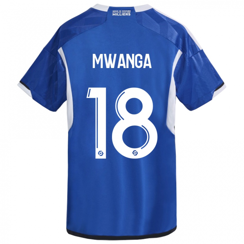 Kinder Junior Mwanga #18 Blau Heimtrikot Trikot 2023/24 T-Shirt