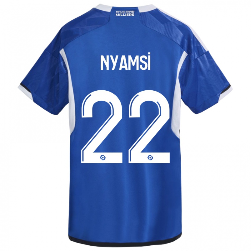 Kinder Gerzino Nyamsi #22 Blau Heimtrikot Trikot 2023/24 T-Shirt