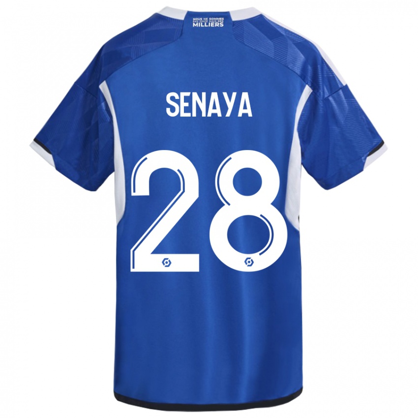 Kinder Marvin Senaya #28 Blau Heimtrikot Trikot 2023/24 T-Shirt