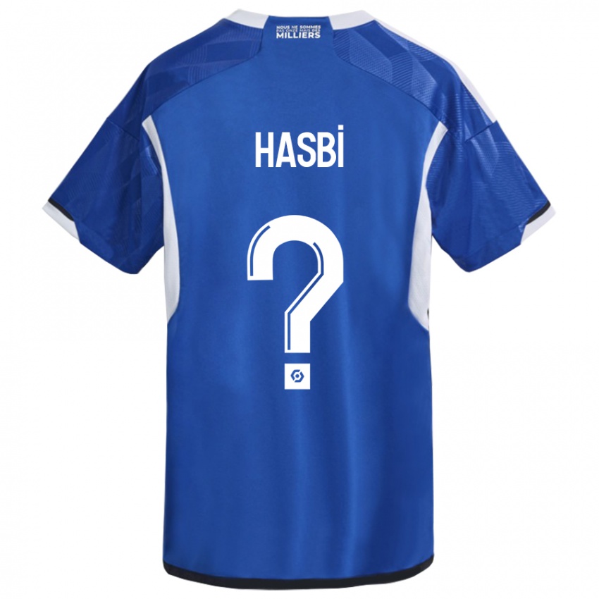 Kinder Walid Hasbi #0 Blau Heimtrikot Trikot 2023/24 T-Shirt