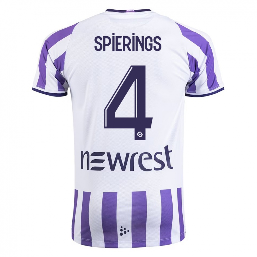 Kinder Stijn Spierings #4 Weiß Heimtrikot Trikot 2023/24 T-Shirt