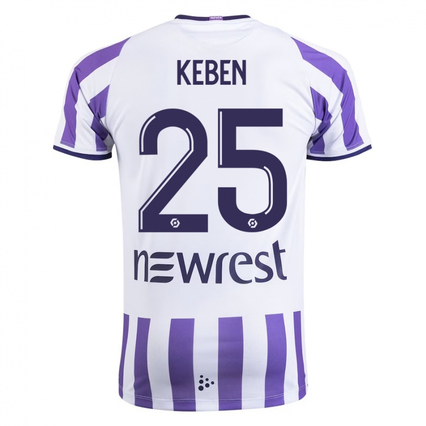 Kinder Kévin Keben #25 Weiß Heimtrikot Trikot 2023/24 T-Shirt