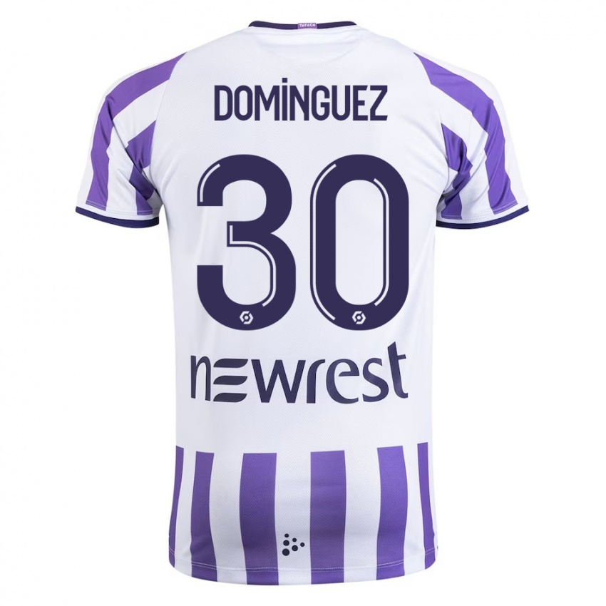 Kinder Álex Domínguez #30 Weiß Heimtrikot Trikot 2023/24 T-Shirt