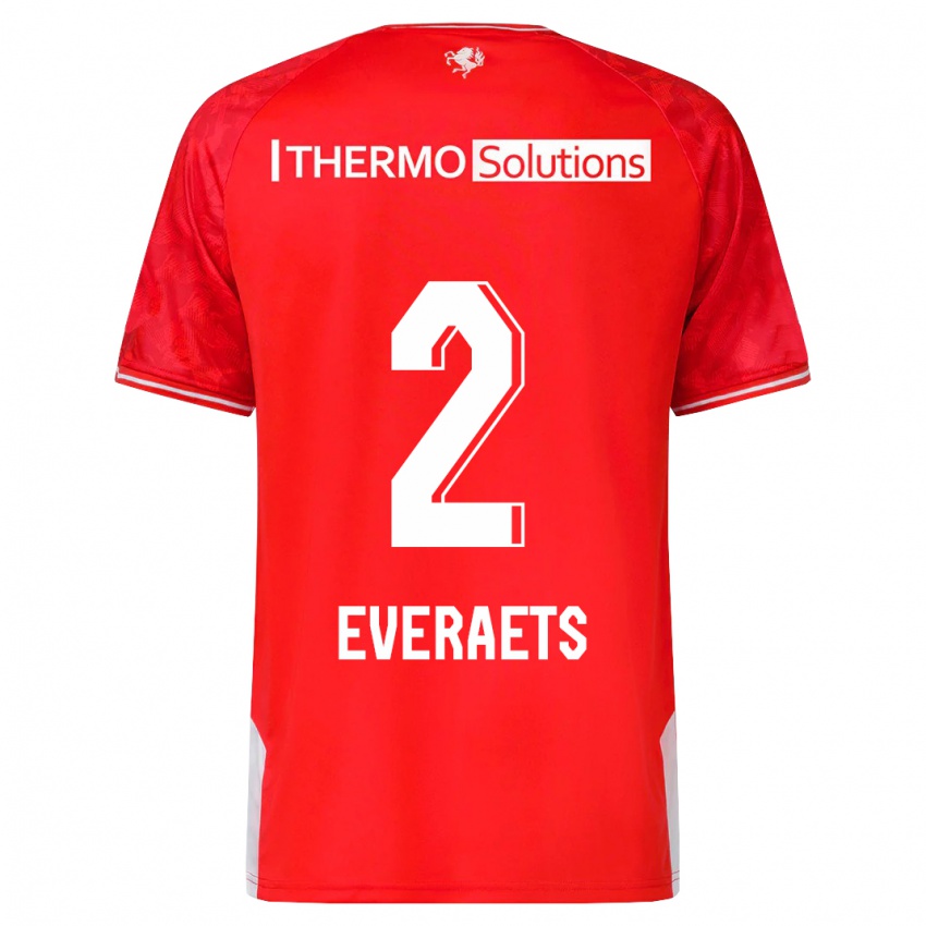 Kinder Kim Everaets #2 Rot Heimtrikot Trikot 2023/24 T-Shirt