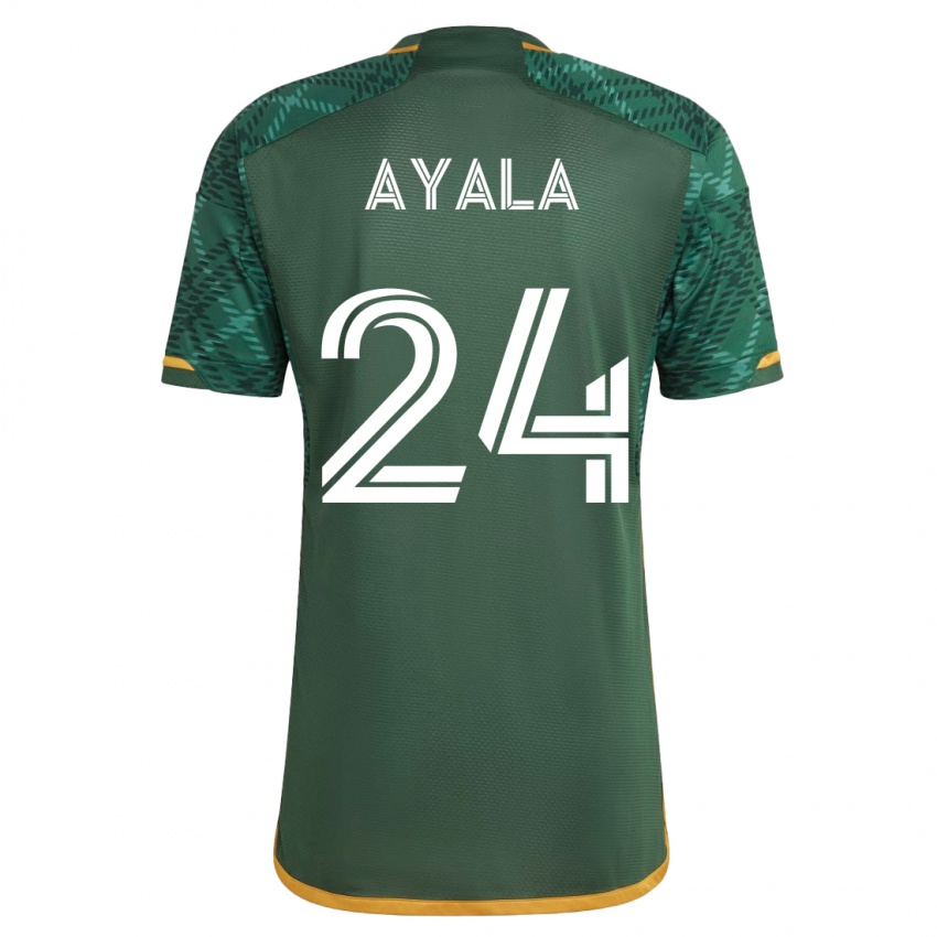 Kinder David Ayala #24 Grün Heimtrikot Trikot 2023/24 T-Shirt