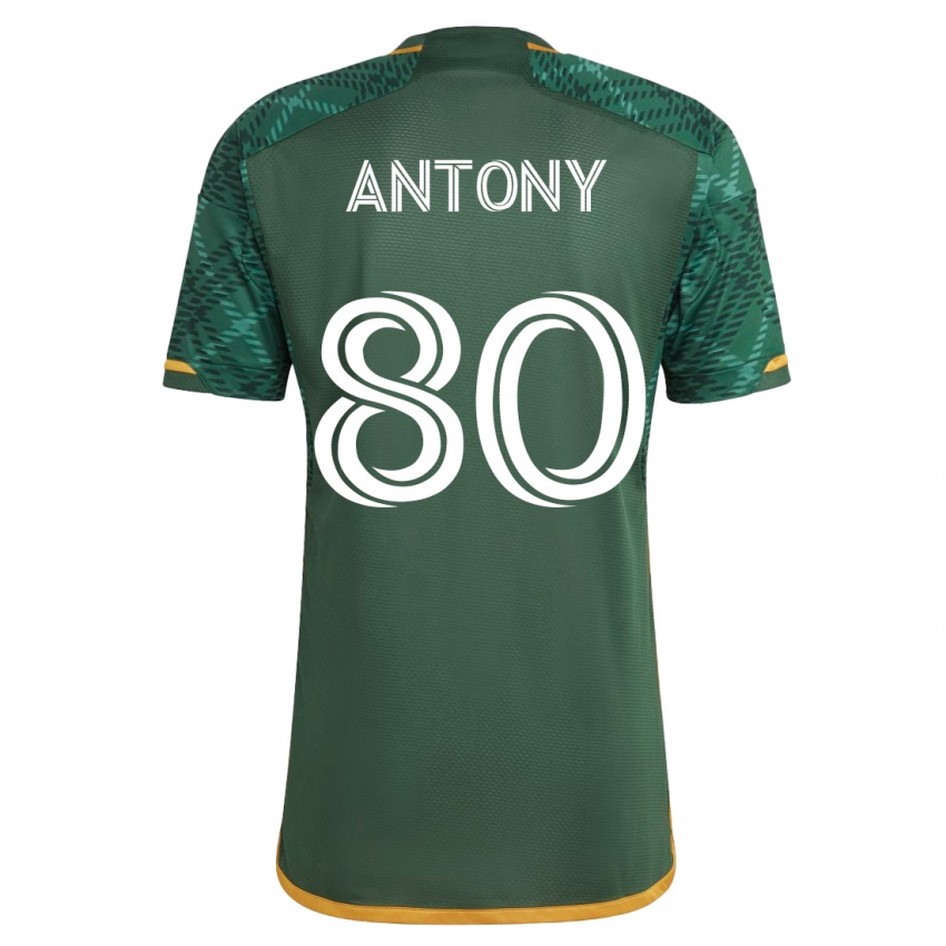 Kinder Antony #80 Grün Heimtrikot Trikot 2023/24 T-Shirt