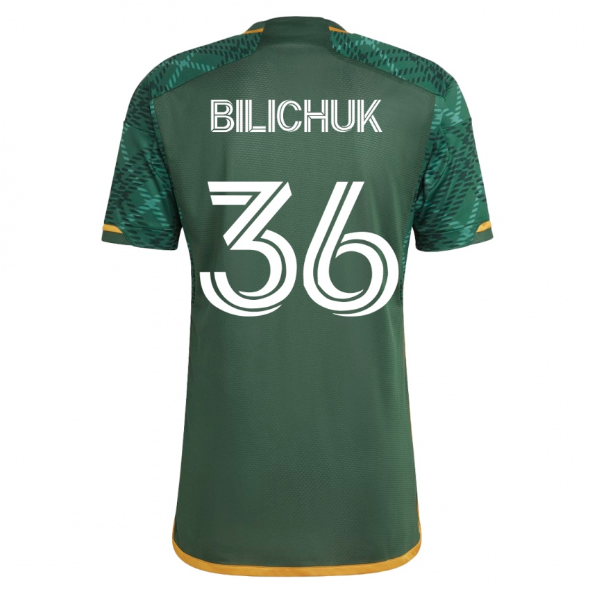 Kinder Ryan Bilichuk #36 Grün Heimtrikot Trikot 2023/24 T-Shirt