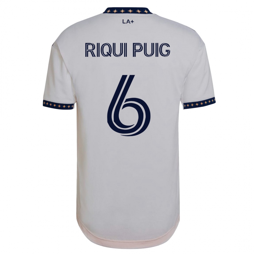 Kinder Riqui Puig #6 Weiß Heimtrikot Trikot 2023/24 T-Shirt