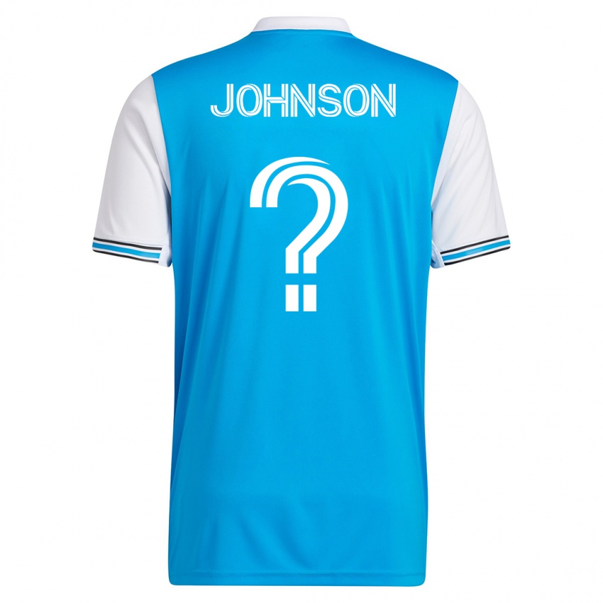Kinder Tate Johnson #0 Blau Heimtrikot Trikot 2023/24 T-Shirt