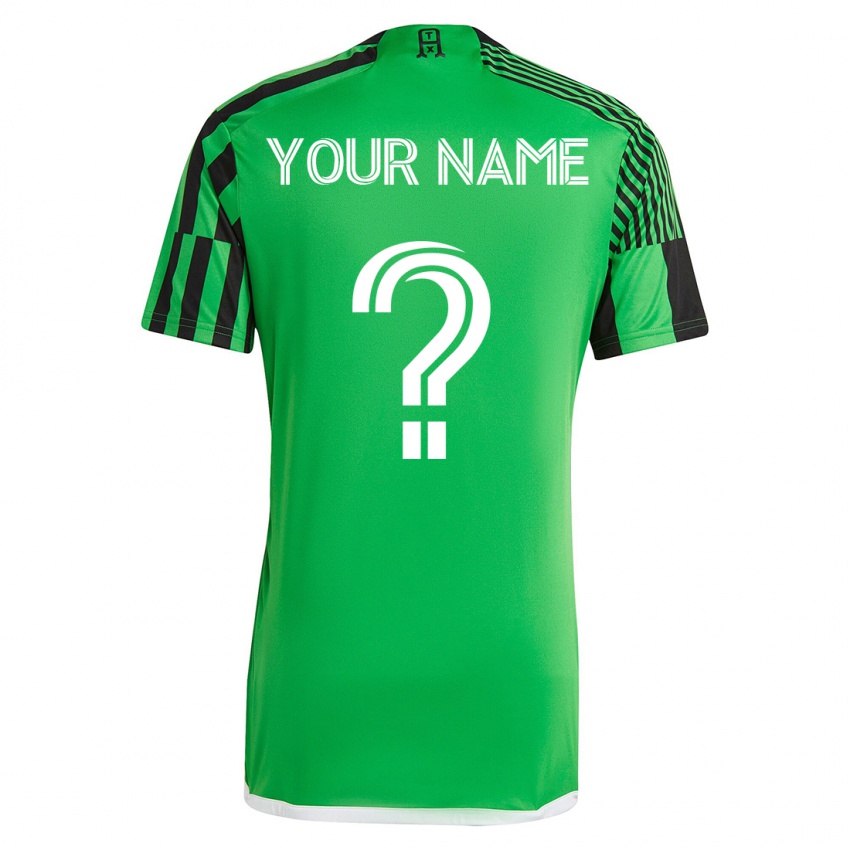 Kinder Ihren Namen #0 Grün Schwarz Heimtrikot Trikot 2023/24 T-Shirt