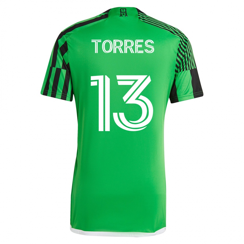 Kinder Leo Torres #13 Grün Schwarz Heimtrikot Trikot 2023/24 T-Shirt