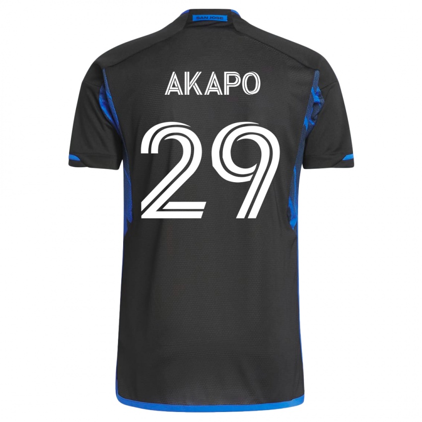 Kinder Carlos Akapo #29 Blau Schwarz Heimtrikot Trikot 2023/24 T-Shirt