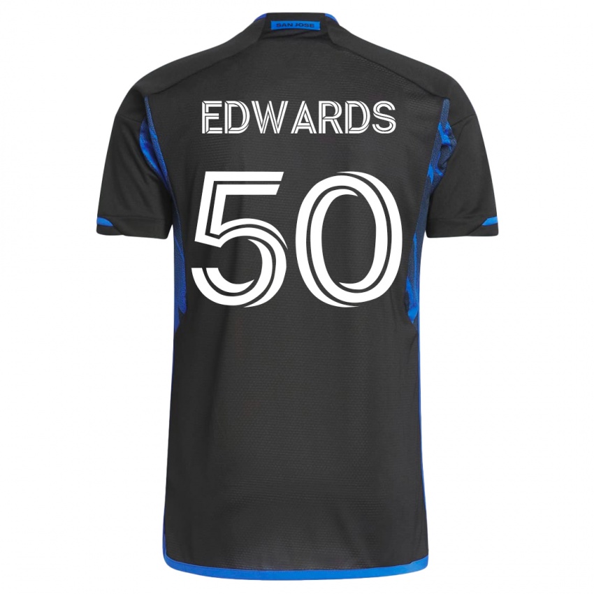 Kinder Aaron Edwards #50 Blau Schwarz Heimtrikot Trikot 2023/24 T-Shirt