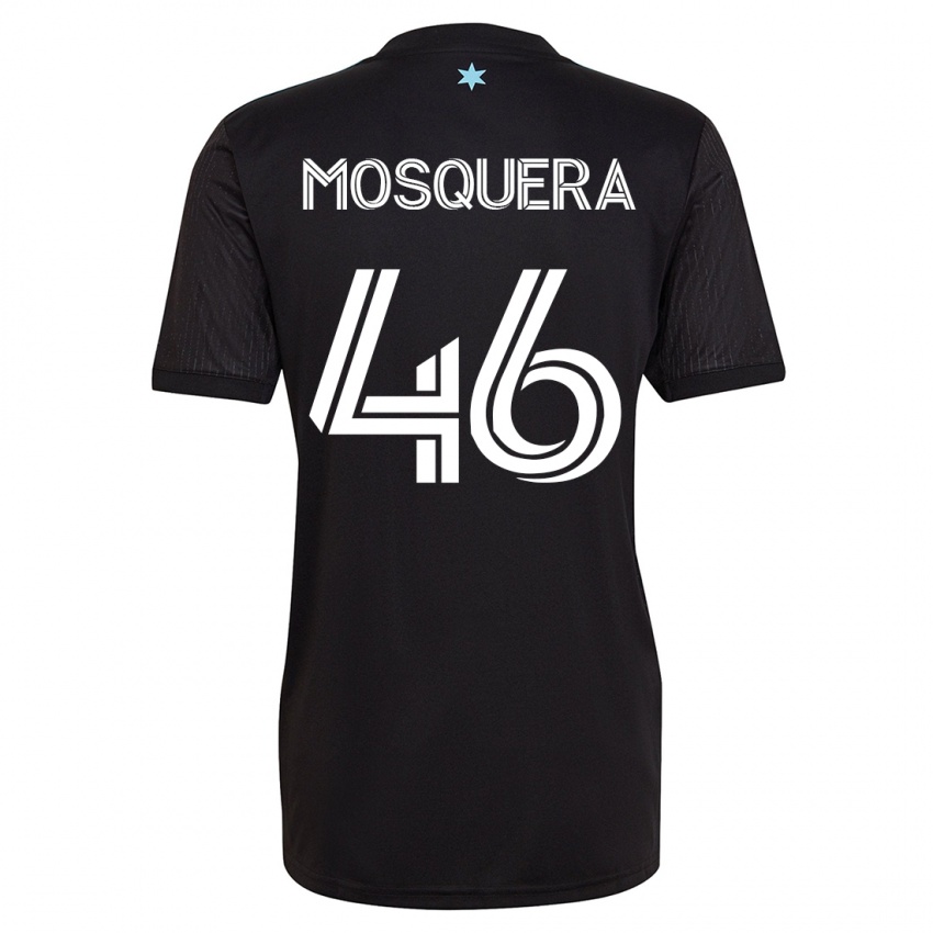 Kinder Juan Camilo Mosquera #46 Schwarz Heimtrikot Trikot 2023/24 T-Shirt