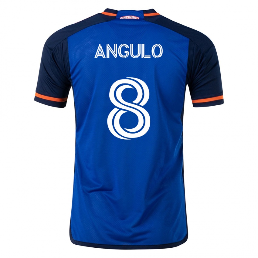 Kinder Marco Angulo #8 Blau Heimtrikot Trikot 2023/24 T-Shirt