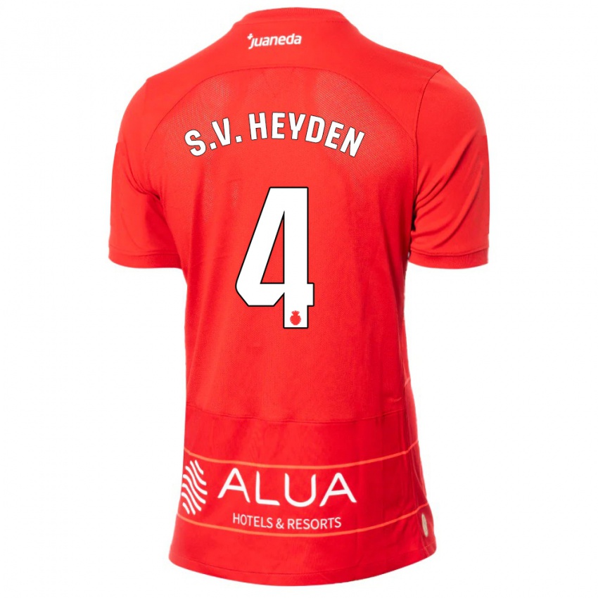 Kinder Siebe Van Der Heyden #4 Rot Heimtrikot Trikot 2023/24 T-Shirt