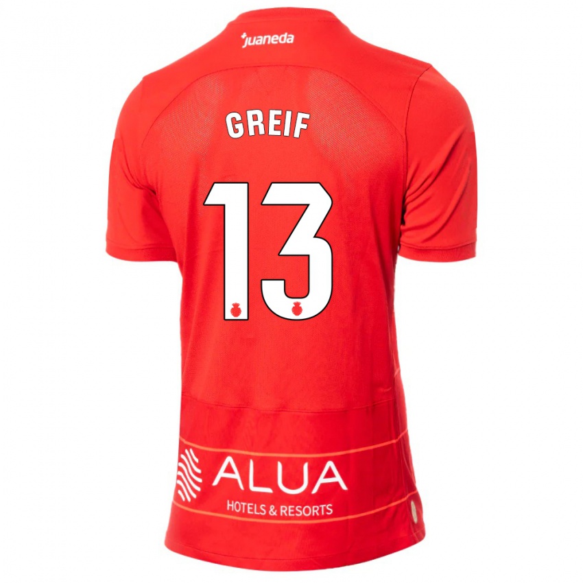 Kinder Dominik Greif #13 Rot Heimtrikot Trikot 2023/24 T-Shirt