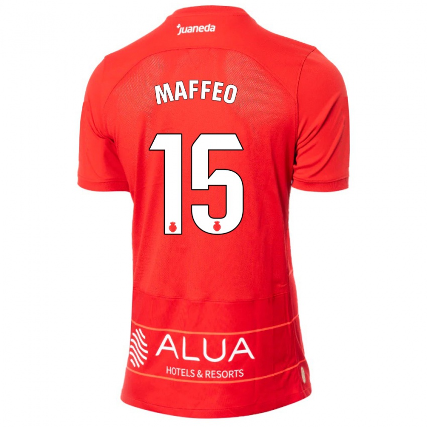 Kinder Pablo Maffeo #15 Rot Heimtrikot Trikot 2023/24 T-Shirt