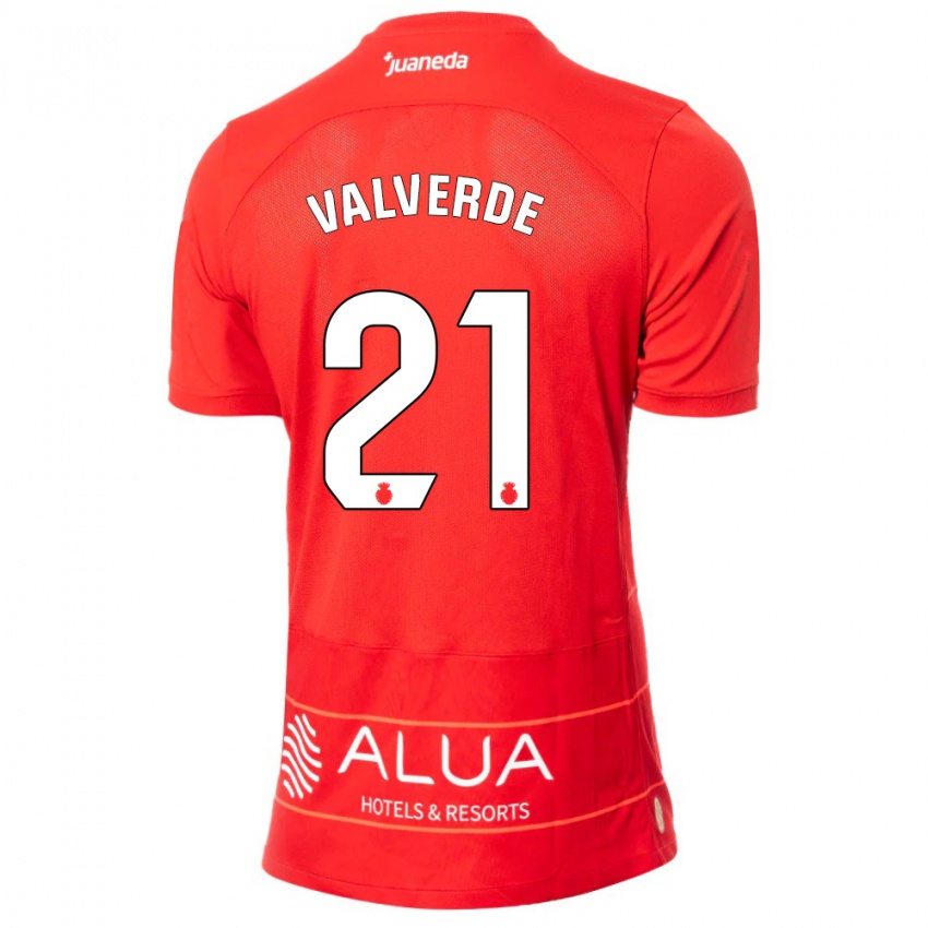 Kinder David Valverde #21 Rot Heimtrikot Trikot 2023/24 T-Shirt