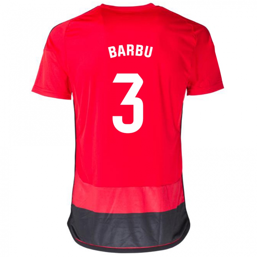 Kinder Álex Barbu #3 Rot Schwarz Heimtrikot Trikot 2023/24 T-Shirt