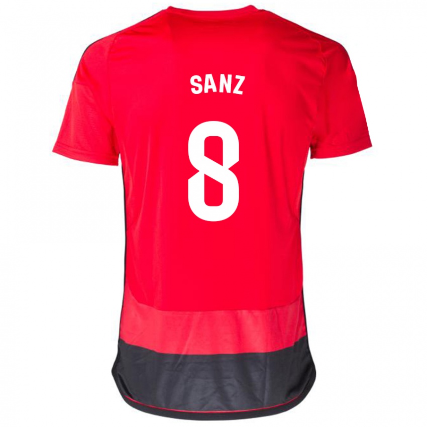 Kinder Álvaro Sanz #8 Rot Schwarz Heimtrikot Trikot 2023/24 T-Shirt