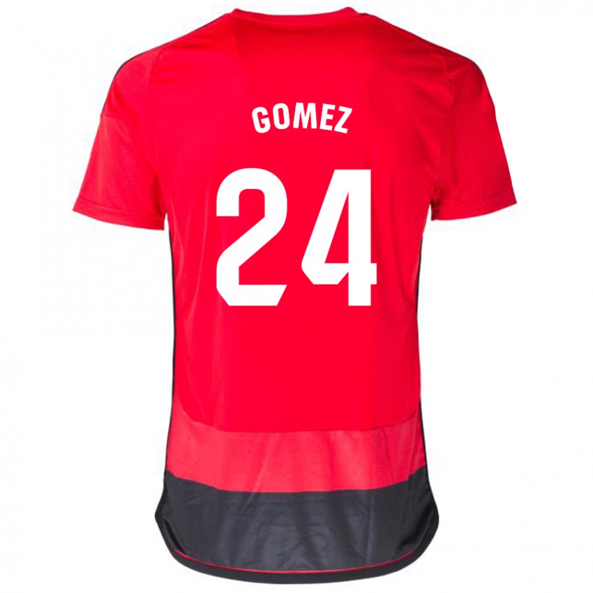 Kinder Jonathan Gómez #24 Rot Schwarz Heimtrikot Trikot 2023/24 T-Shirt