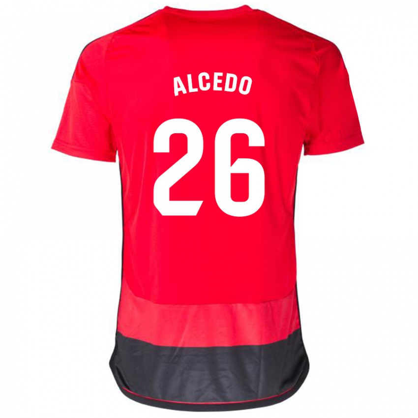 Kinder Juan María Alcedo #26 Rot Schwarz Heimtrikot Trikot 2023/24 T-Shirt