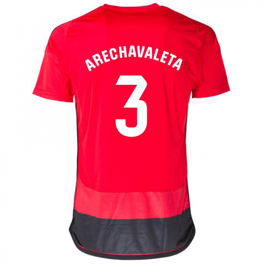 Kinder Jorge Arechavaleta #3 Rot Schwarz Heimtrikot Trikot 2023/24 T-Shirt