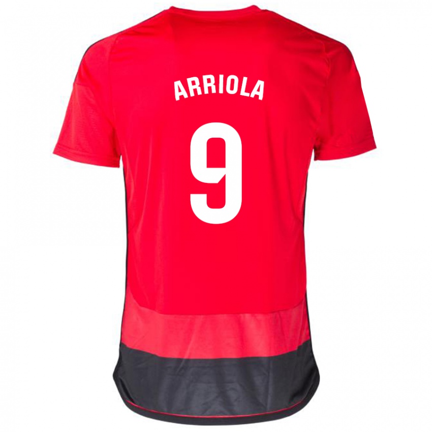 Kinder Marcos Arriola #9 Rot Schwarz Heimtrikot Trikot 2023/24 T-Shirt