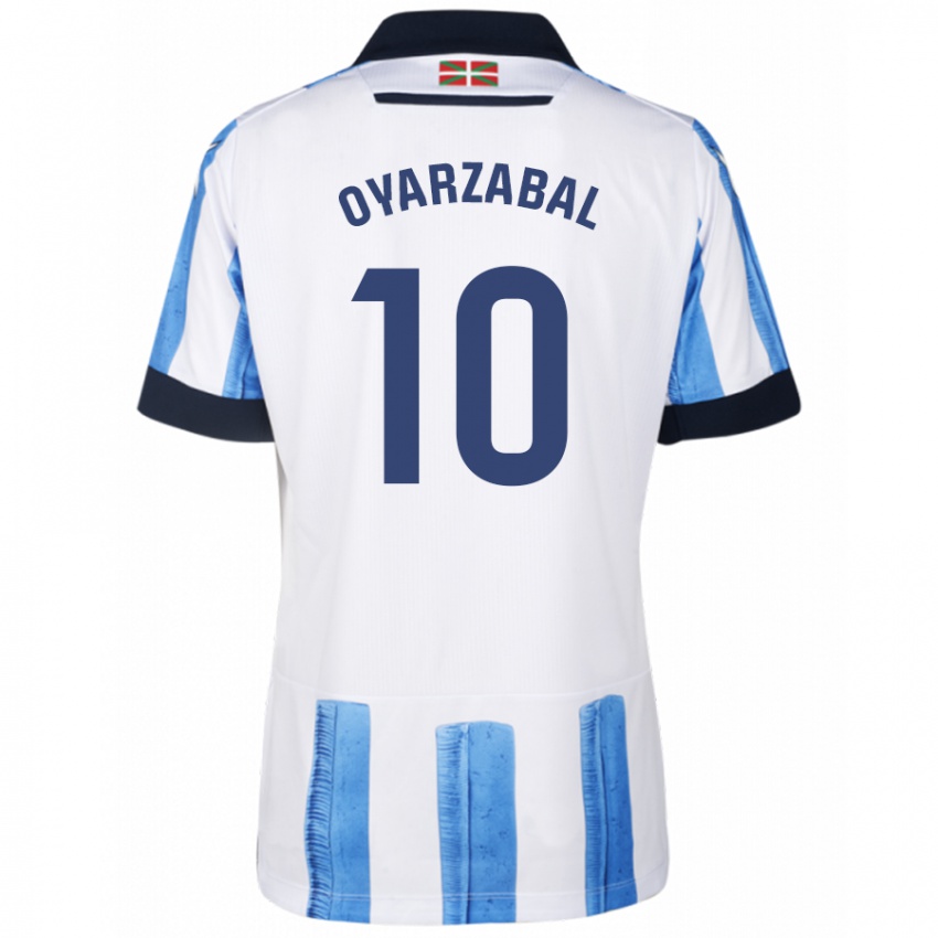 Kinder Mikel Oyarzabal #10 Blau Weiss Heimtrikot Trikot 2023/24 T-Shirt