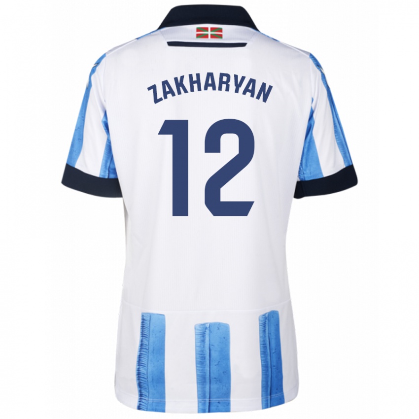 Kinder Arsen Zakharyan #12 Blau Weiss Heimtrikot Trikot 2023/24 T-Shirt