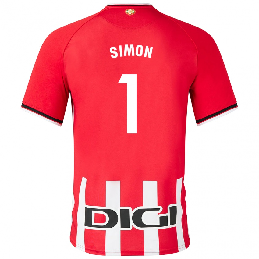 Kinder Unai Simón #1 Rot Heimtrikot Trikot 2023/24 T-Shirt