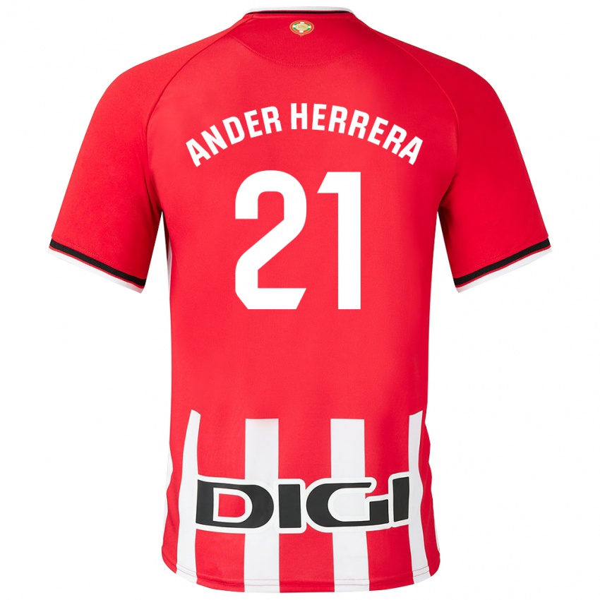Kinder Ander Herrera #21 Rot Heimtrikot Trikot 2023/24 T-Shirt