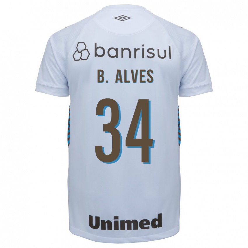 Kinder Bruno Alves #34 Weiß Auswärtstrikot Trikot 2023/24 T-Shirt