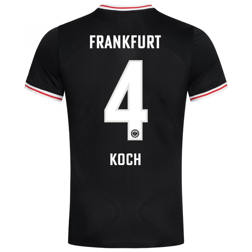 Kinder Robin Koch #4 Schwarz Auswärtstrikot Trikot 2023/24 T-Shirt