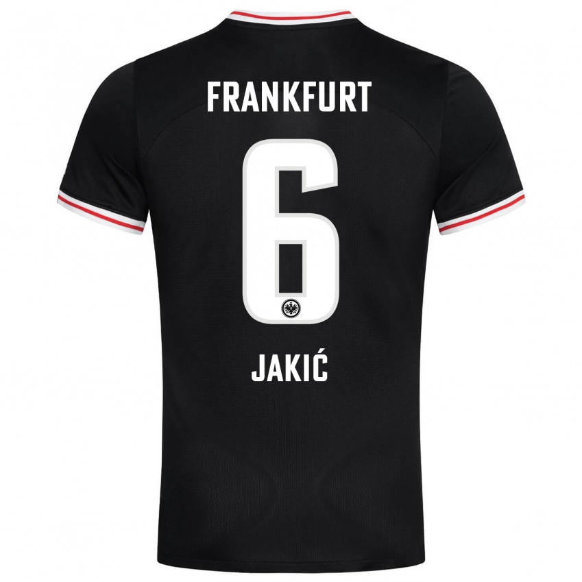 Kinder Kristijan Jakic #6 Schwarz Auswärtstrikot Trikot 2023/24 T-Shirt