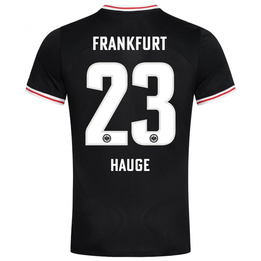 Kinder Jens Petter Hauge #23 Schwarz Auswärtstrikot Trikot 2023/24 T-Shirt