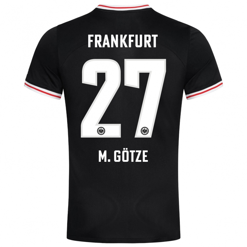 Kinder Mario Götze #27 Schwarz Auswärtstrikot Trikot 2023/24 T-Shirt